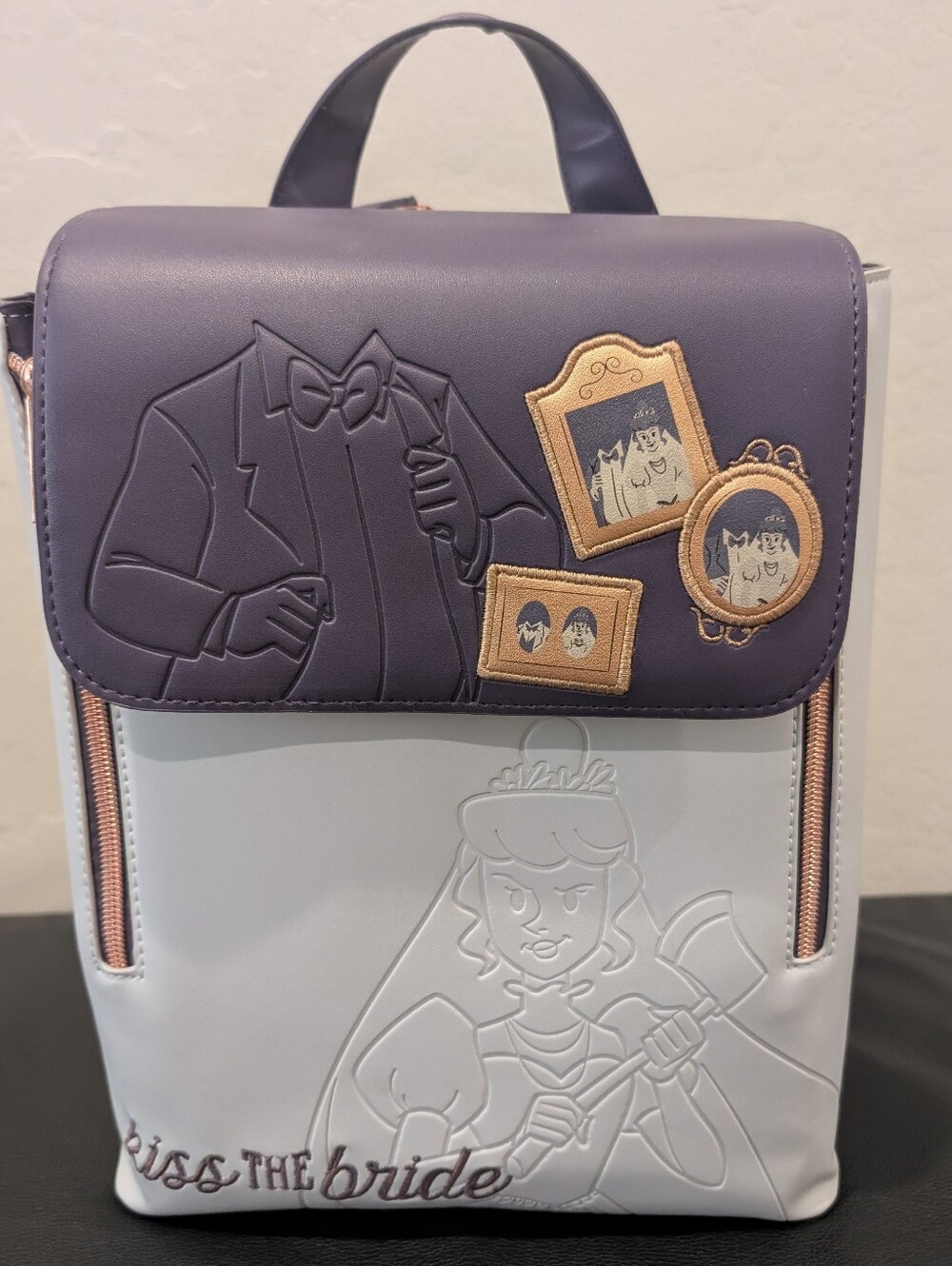 Haunted Mansion Bride Bucket Backpack | Purple & Grey | Disney Parks Exclusive